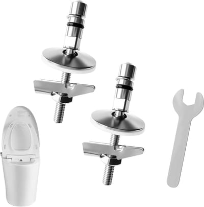 Scharnier voor toiletdeksel van roestvrij staal met bouten en moersleutel, wc-bril bevestiging, duurzame scharnierset voor toiletbrillen en eenvoudig te installeren accessoires