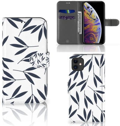 Apple iPhone 11 Hoesje Leaves Blue