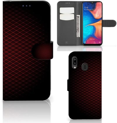Samsung Galaxy A30 Telefoon Hoesje Geruit Rood