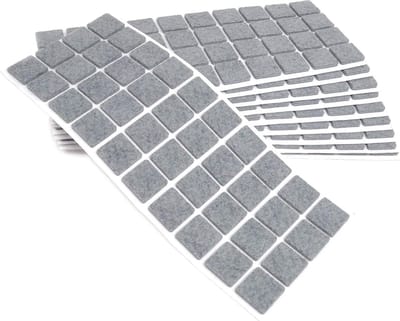 400 x zelfklevende viltglijders Grijs 25x25 mm Vierkant Meubelviltglijders dikte 35 mm Meubel- en vloerbescherming