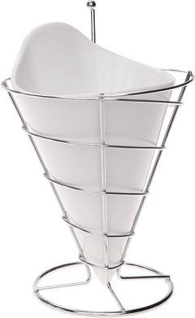 Cosy & Trendy Frietzak Met Houder En Mayo Potje - Ø 12 cm x 23 cm