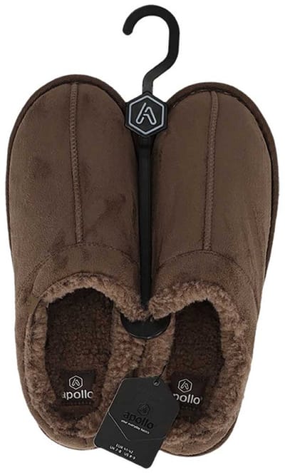 Apollo heren huis slipper - taupe - gevoerd - instap - maat 41/42