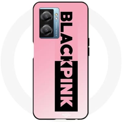 Oppo A77 5G hoesje Zwartroze roze en zwart logo