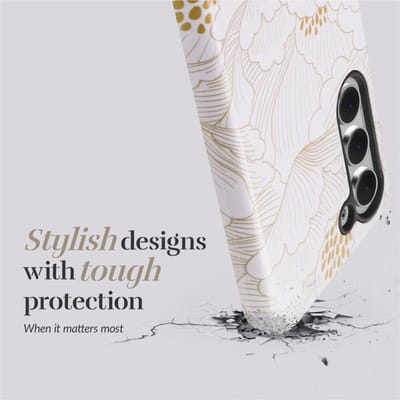 MIO by Mobilize Hoesje | Geschikt voor Samsung Galaxy S25 Edge | Compatibel met MagSafe | Hard Shell Back Cover | White Roses