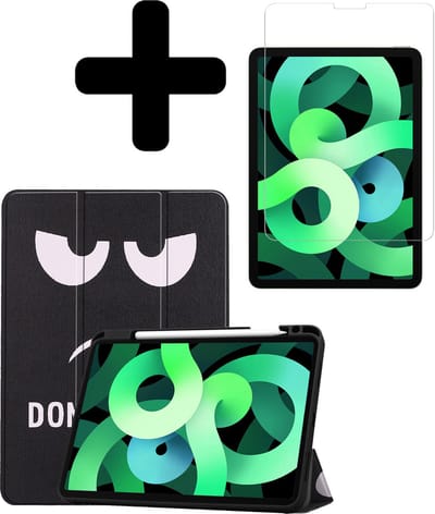 Hoes - Geschikt voor Apple iPad Air 5 (2022) - 10.9 inch - 5e Generatie - M1 - Met Screenprotector - Trifold Bookcase - Hard Cover Case - Met Uitsparing Geschikt voor Apple Pencil - Hardcover Book - Tablet Hoesje - Don't Touch Me