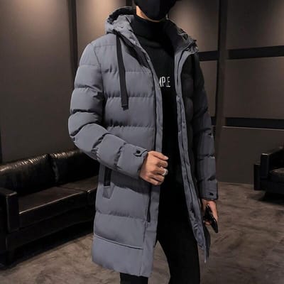 Twee Open Katoengevoerde Kleding Medium en Lang Winter Katoengevoerde Jassen Verdikt om Warm te houden en Gevuld, Casual Katoengevoerde Kleding. 4XL