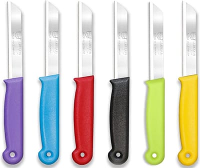 Solingen Kartelmes – Tomatenmes met Kartel – RVS – 18,5 cm met Blade Cover – Mix – 6 stuks