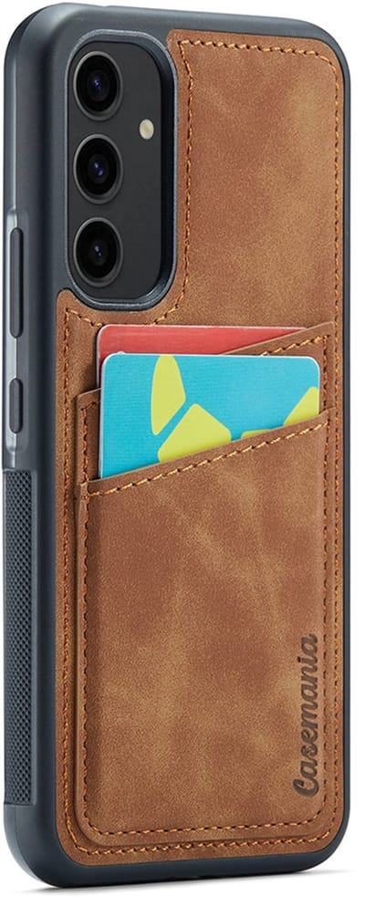 CaseMania Backcase hoesje geschikt voor Samsung Galaxy A36 - Effen Bruin - Kunstleer, TPU (Zacht)