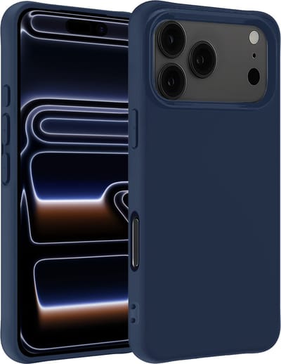 Hoesje - Geschikt voor Apple iPhone 17 Pro Max / 18 Pro Max - Sterk & Shockproof - Siliconen Case - Hoes Cover - Telefoonhoes - Donkerblauw