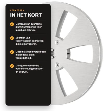 Dailygoods- Lege Tape Reel - 1/4 Inch - Aluminiumlegering - 6 Gat - Roestvrij Stalen Schroeven - Opname-opwikkelspoel