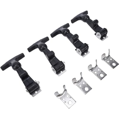 4 Stuks Elastisch Roestvrij Staal Rubber Motorkap Vanger Flexibel T-Handvat Sluiting Rubber Flexibele Treksluitingen met Beugels voor