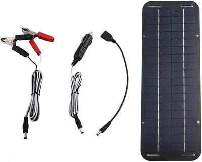 Draagbare Zonnepaneel Kit - Solar Lader - Accu Onderhoud - IP65 Waterdicht - 30W - Zwart