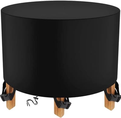 Tuinmeubelhoes Rond - Tafel Stoel Set - Meubels Beschermen - Waterdicht Ademend - 280x125cm - Zwart