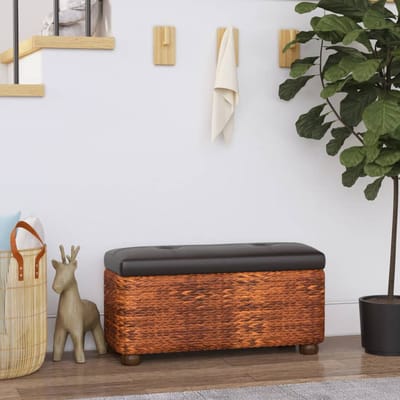 vidaXL - Opbergbankjes - 2 - st - met - bruin - kussen - 69 - cm - kattenstaart