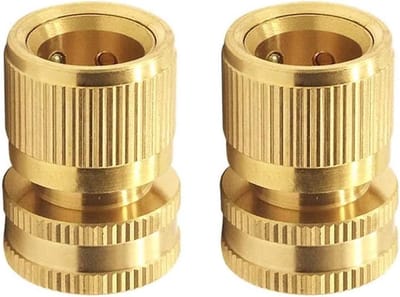 2 Stuks Messing Snelle Koppelingen voor Tuinslang 3/4 Inch, Ideaal voor Tuin en Thuisgebruik, Waterdichte Aansluitingen