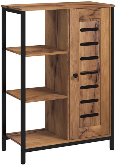 Badkamermeubel - Badkamer Kast - Kastje - 60x30x85 cm - Bruin - Industriele Stijl - Badkamerkastje