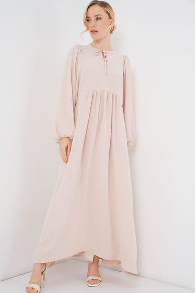 Textuurpatroon Maxi Jurk met Strik