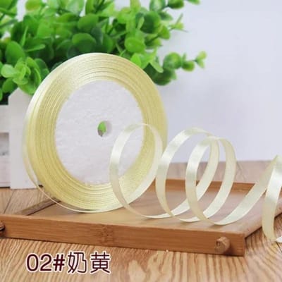 Rubans en satin de soie de 25 mètres et 6 mm pour travaux manuels, nœuds, emballages cadeaux faits à la main, fêtes, Noël, mariage, accessoires décoratifs artificiels 6mm Satin ribbon