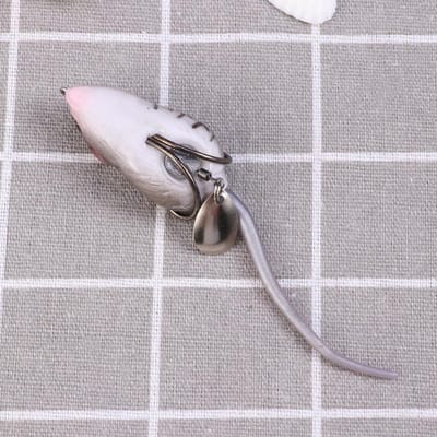 Kunstaas Muis - Vislokker Topwater - Vissen Op Roofvis - Dubbele Weerhaak Ontwerp - 12 cm - Donkergrijs
