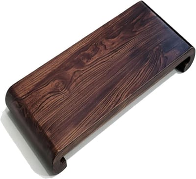 Houten Opstapje - Voetensteun Bureau - Comfort Verhogend - Massief Iepenhout - 60x30x9 cm - Natuurlijk