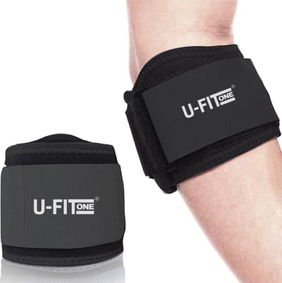 U Fit One 1 Stuk Elleboog Brace - Elleboogbrace - Tennisarm Brace - Arm Brace - Tenniselleboog - Golfarm - Tennis Elbow - Fitness - ufitone - Zwart