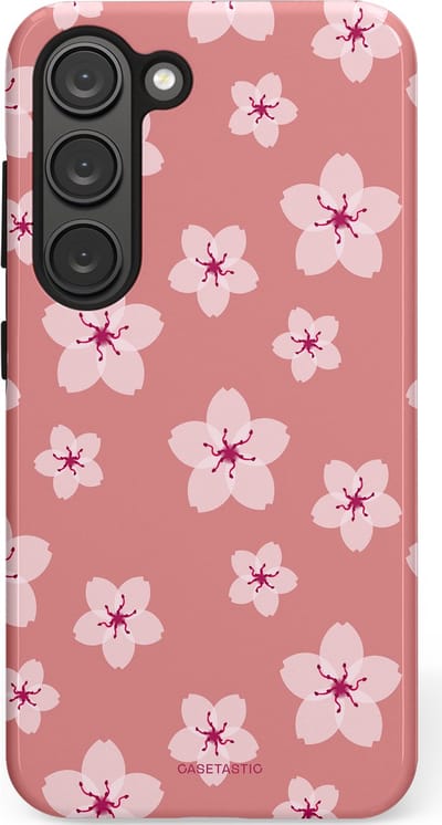 Casetastic Hoesje Geschikt voor Samsung S23 - Stijlvolle Beschermende Duo-layer Case - Roze Sakura Bloesems Elegante Japan Rituals