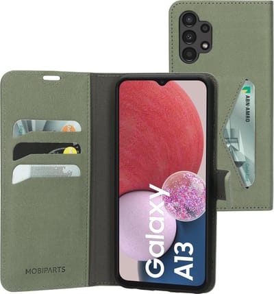 Mobiparts hoesje geschikt voor Samsung Galaxy A13 4G - Wallet/Boekhoesje - Eco Leer - Magneet Sluiting - Opberg vakken - Groen