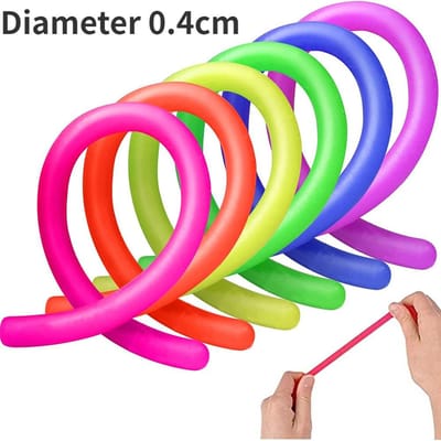 6 Stuks Rekbaar Touw Fidgets Sensorisch Speelgoed Weerstand Knijpen Versterk Armen Noodle Stressverlichter Speelgoed voor Kinderen Volwassenen green