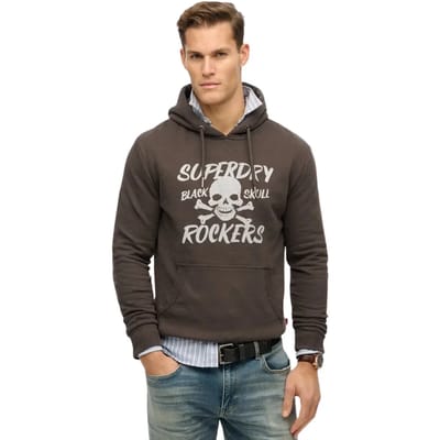 Superdry - Hoodie met zwarte schedel - Heren - Hoodies