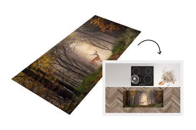 Keukenloper - Loper keuken - Hert - Boom - Bos - 120x50 cm - Keukenloper vinyl