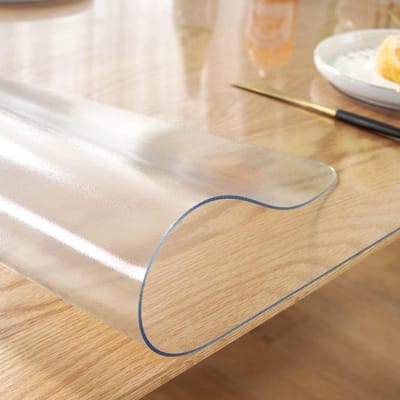 Tafelhoes PVC - Tafelbeschermer op maat - Bureau beschermen - Hittebestendig afveegbaar - 130 x 290 cm - Transparant