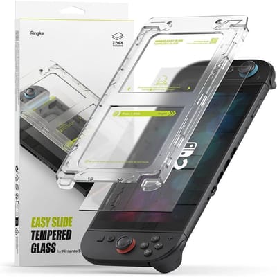 Verre trempé Ringke Easy Slide 2-pack pour Nintendo Switch 2 - transparent