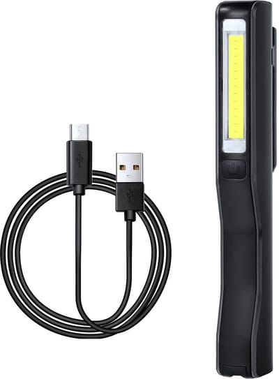 Ynkkvre – Werkplaatslamp – LED Werklamp – COB Handlamp – Oplaadbare Superheldere Inspectielamp – Met Magnetische Clip en USB Oplaadkabel – Zwart (1 Stuk)