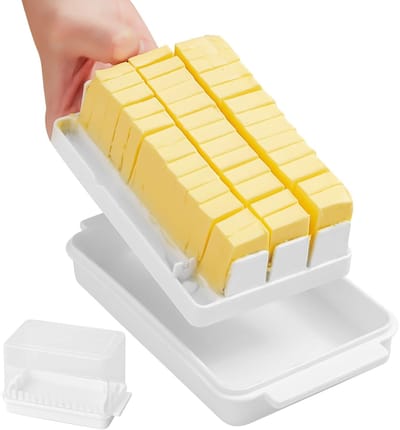 Snijapparaat met Bakje - Snij Gereedschap - Voedselbereiding - Luchtdichte Opslag - 18x10x11 cm - Wit