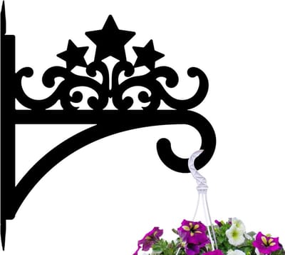 peacoblue IJzeren plantenhanger haak groot 30 x 35,6 cm voor buiten en binnen, hangende plant bloem varenpot, lantaarn vogelvoederbak, weerbestendige metalen wandhouder voor veranda tuin boerderij