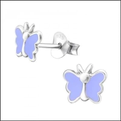 Aramat Jewels | Oorbellen | 925 Zilveren Vlinder Oorbellen 8mm Kinderen - Vlindertjes Oorstekers | Lila-6x7mm | |8mm | Zilver | Kinderen | Verkleurd niet