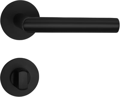 SOTECH Krukgarnituur THORE badkamer (WC) RVS SS304 zwart (130x60 mm Ø 20 mm, deurdikte 35-52mm, hoogte 3 mm, magneetkliktechniek) met bevestigingsmateriaal