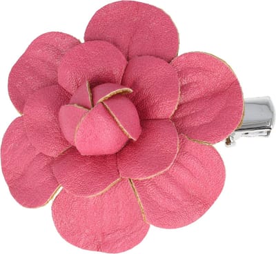 Haarsoires Haarspeld Duckklem 5cm – Lederlook Bloemvorm – Roze – Set van 2 - Sterke Haarclip voor Styling & Dagelijks Gebruik - Hair Clip - Decoratieve Haaraccessoire