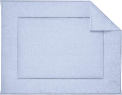 BINK Bedding Boxkleed Bo Blue 80 x 100 cm - vulling fiberfill 400 grams - speelkleed - parklegger - chambray - licht blue - gemêleerd - stoere dubbele naad rondom - tweezijdig - 80%katoen/20%polyester