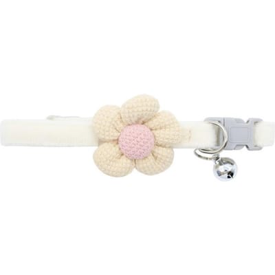 Nouveau Collier de Traction pour Animal de Compagnie Mignon Dessin Animé Fleur Clochette Collier Chat Collier Petit Chien Fournitures pour Chien abricot