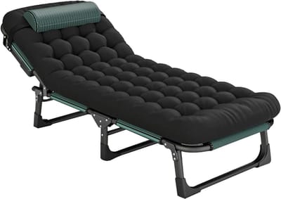 Opvouwbaar Kampeerbed - Lounge Stoel Slaapbed - Ontspannen Buiten - 5 Verstelbare Hoeken - 193x68cm - A