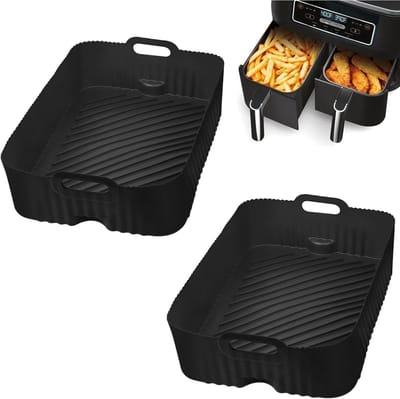 Siliconen Bakvorm voor Airfryer, Geschikt voor Dual Airfryers, 2-Pack, Ideaal voor Gezond Bakken en Koken