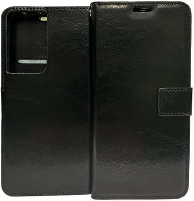 Bookcase Geschikt voor: Samsung Galaxy S21 Ultra 5G - Zwart - portemonnee hoesje
