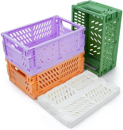 EXCITAT Opvouwbare opbergmand - 4-pack - Stevige opvouwbare mand - 25 * 16 * 10 cm - Multifunctionele opbergdoos - Geschikt voor kledingkast, boekenplank, badkamer, slaapkamer, keuken
