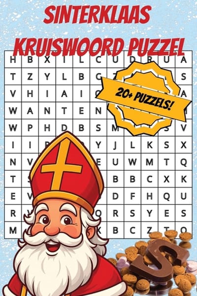 Sinterklaas Kruiswoord Puzzel Boek voor kinderen