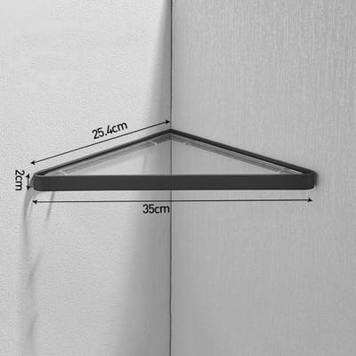 Nikkel/Zwart Badkamer Hoekrek 304 Roestvrij Staal Douchecabine Glazen Plank Wandmontage Bad Opslagrek Driehoekig Rek white