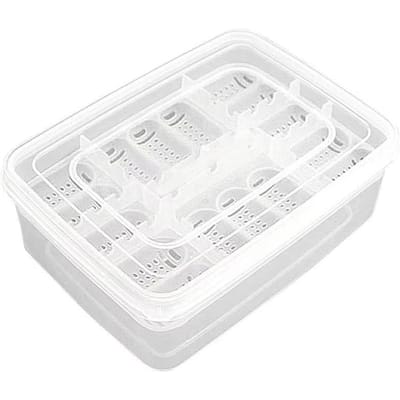 Reptielen Ei Incubator Doos Doe-het-zelf 16 Vakjes Transparante Uitbroeddoos Slang Hagedis Uitbroeddoos Eierbakje Kruiper Gekko Reptiel Accessoire white