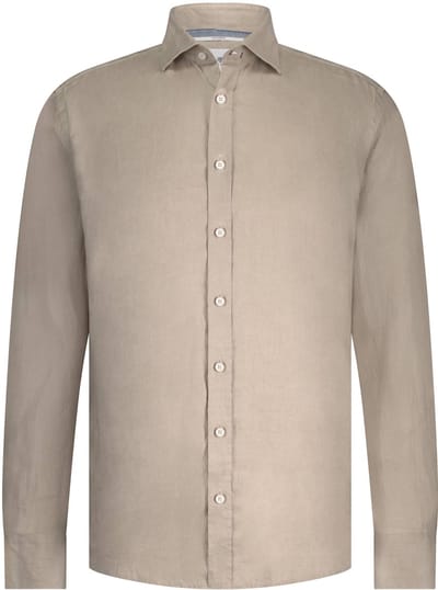 State Of Art Overhemd Linnen Bruin - Maat XL - Heren - Overhemden Casual