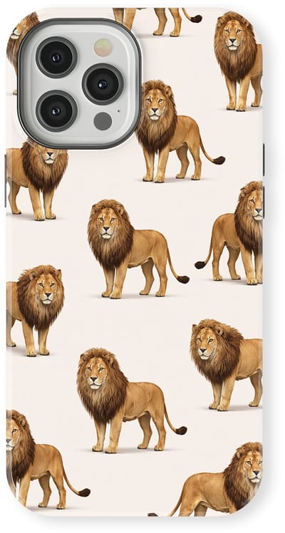 Safari Tough Case geschikt voor iPhone 12 Pro | Premium hoesje met Safari Dieren Design | Geschikt voor Mag | Dieren Print Backcover geschikt voor iPhone 12 Pro Leeuw