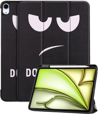 Hoes - Geschikt voor Apple iPad Air (2024/2025/2026) - 11 inch - Dun & Stevig - Trifold Bookcase - Hard Cover Case - Met Uitsparing Geschikt voor Apple Pencil - Hardcover Book - Tablet Hoesje - Don't Touch Me